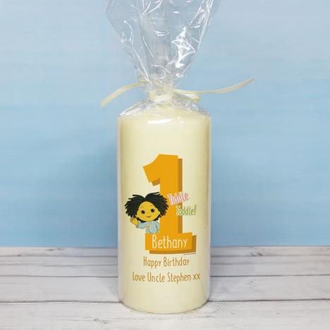 Personalised Moon and Me Birthday Pillar Candle Extra Image 1